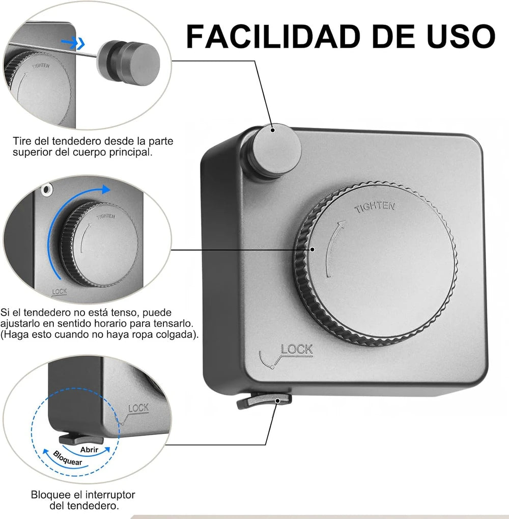 SpaceLine™ – Tendedero Retráctil de Pared