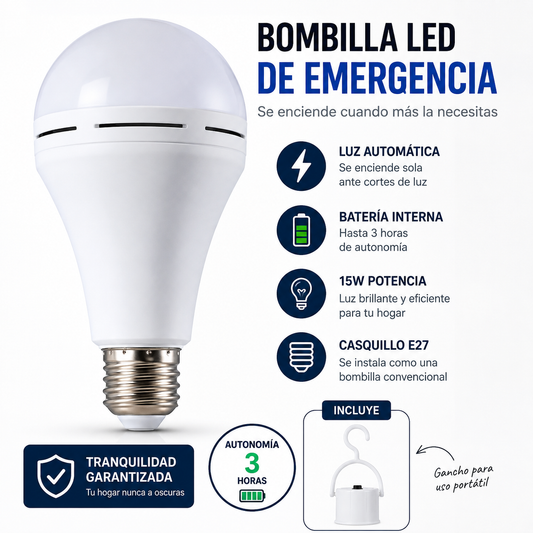 LumiSafe™ – Bombilla LED de Emergencia