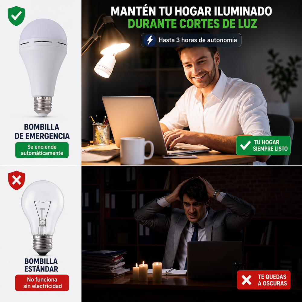 LumiSafe™ – Bombilla LED de Emergencia