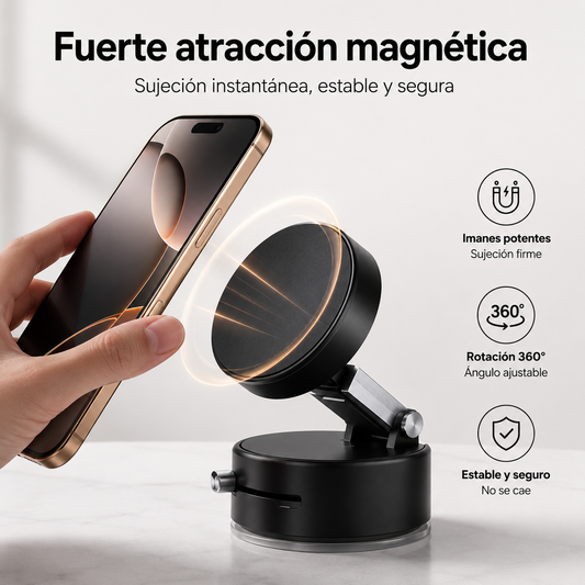 MagGrip 360™ | Soporte Magnético con Ventosa 360°