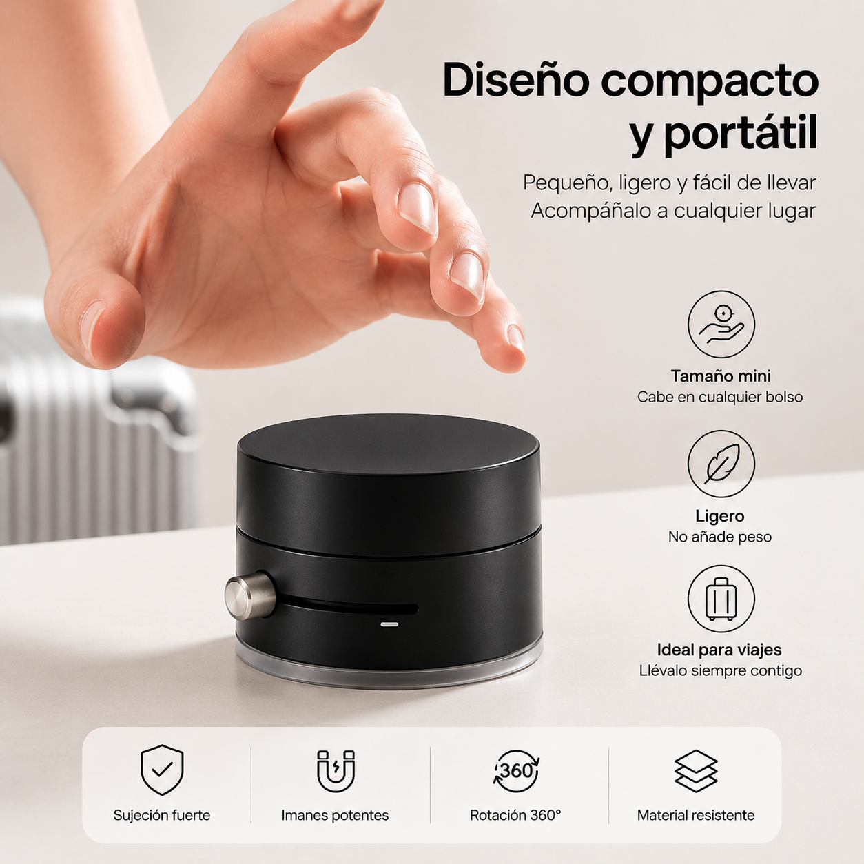 MagGrip 360™ | Soporte Magnético con Ventosa 360°
