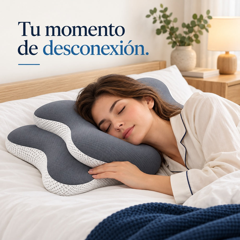 Descanso de lado con la almohada cervical gris CerviRest