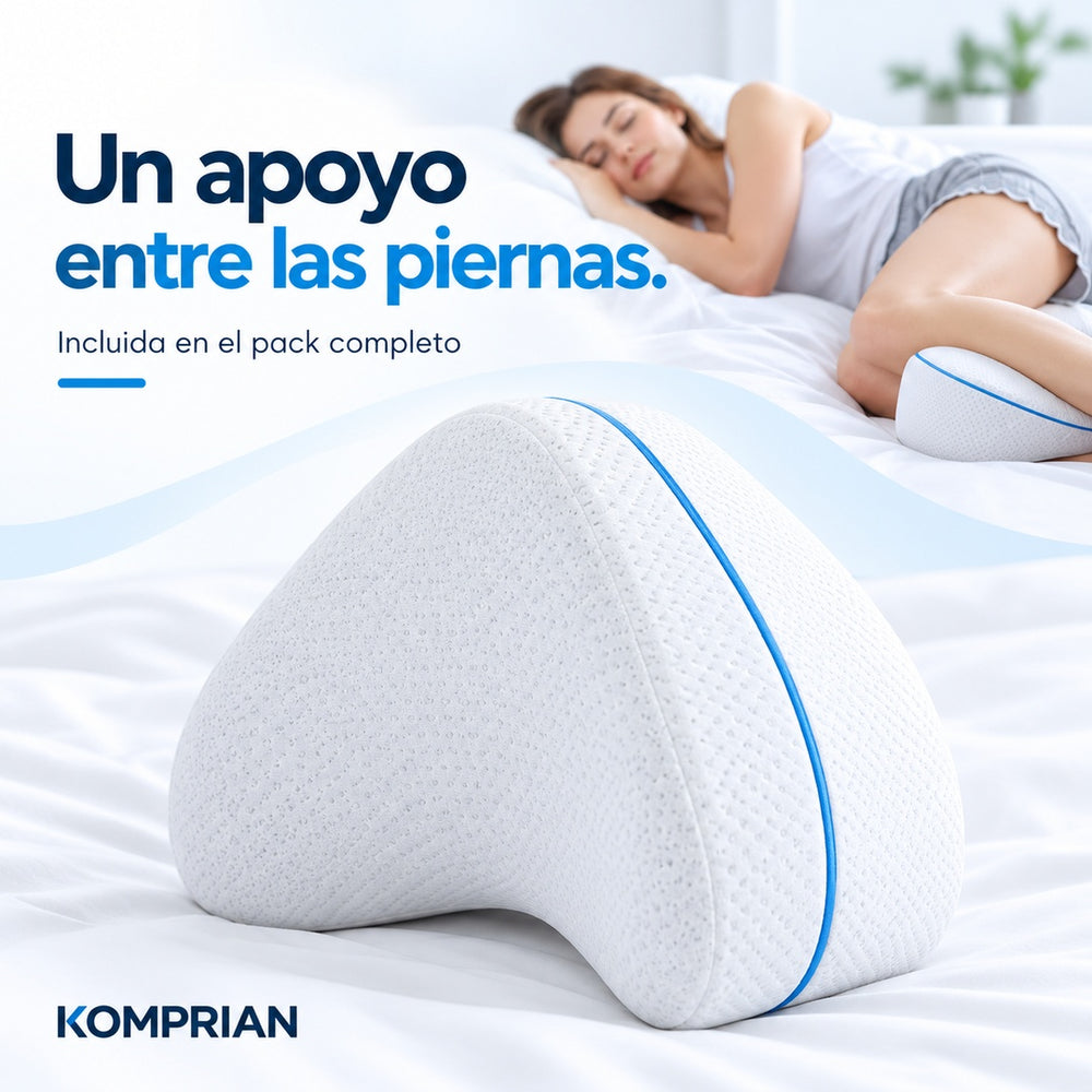 Almohada blanca para colocar entre las piernas